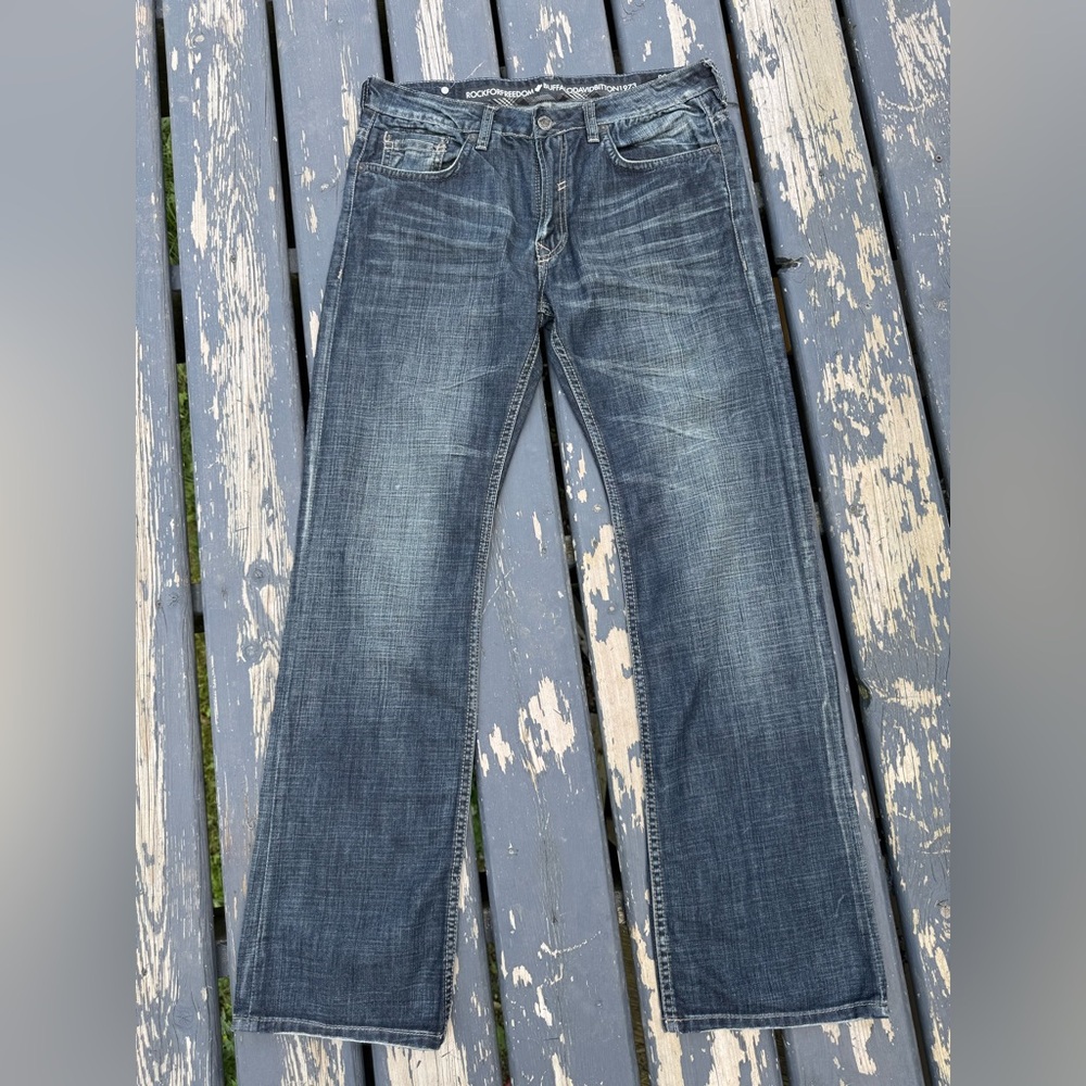 Buffalo David Bitton Faded Blue Bootcut Jeans